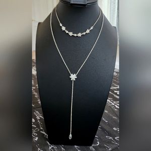 CZ Rhinestone Teardrop Necklace